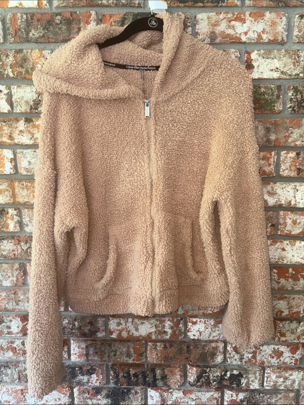 Cozy Taupe Sherpa Zip Hoodie - Women